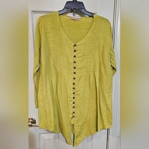 Pistachio Green Button-Front Tunic by